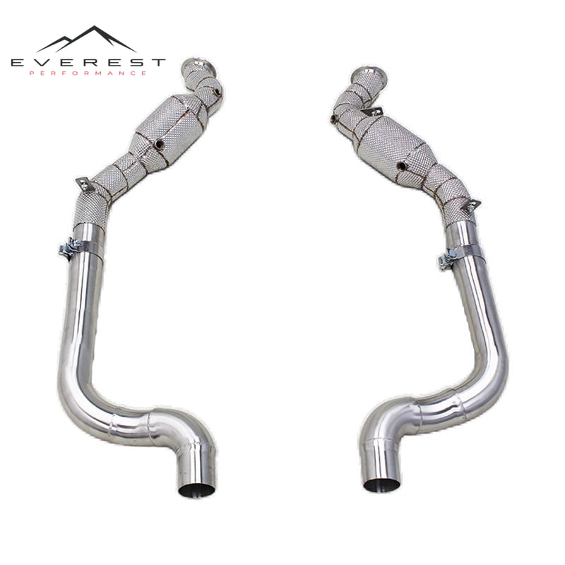 SS304 Exhaust Downpipe for Porsche Panamera 4S 970 970.2 3.0L 2014-2016 High Flow Sport Cat Downpipe