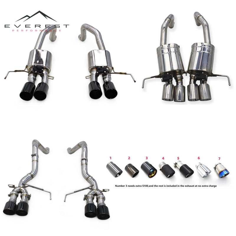 SUS304 Exhaust Pipe System for Chevrolet Corvette C7 6.2L 2014-2019 Valvetronic System with Remote Controller