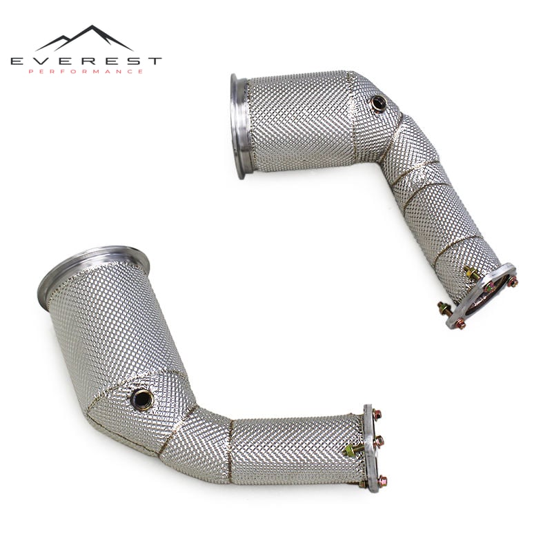 Racing Stainless Steel 304 Exhaust Donwpipes for Audi RS4/RS5 2.9T 2019-2024 With Heat Shield Free Flow Exhaust Pipes