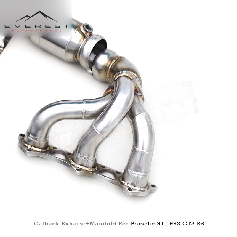 Titanium Full Exhaust for Porsche 911 992 GT3 RS 4.0L 2020-2024 Valvetronic Catback Exhaust With SS304 Downpipe Catalyst Header