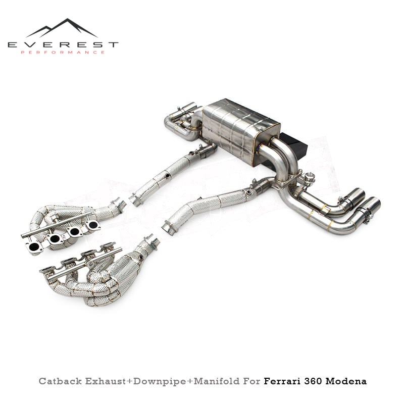 SS304 with Heat Shield Header Manifold Exhaust Pipe System for Ferrari 360/F360 3.6L Modena/Spider 2003-2005 Valve Catback