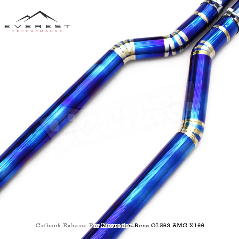 Titanium Exhaust Pipe System for Mercedes-Benz GLS63 AMG W166/X166 5.5T 2015-2019 X Pipe Electronic Valve Catback Exhaust