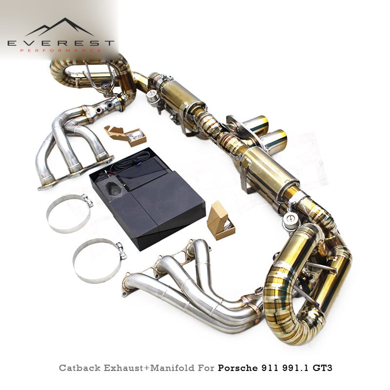 Custom Valved Sport Exhaust System for Porsche 911 991/991.1/991.2 GT3 4.0L 2015-2018 Titanium Catback Equal Length Manifold