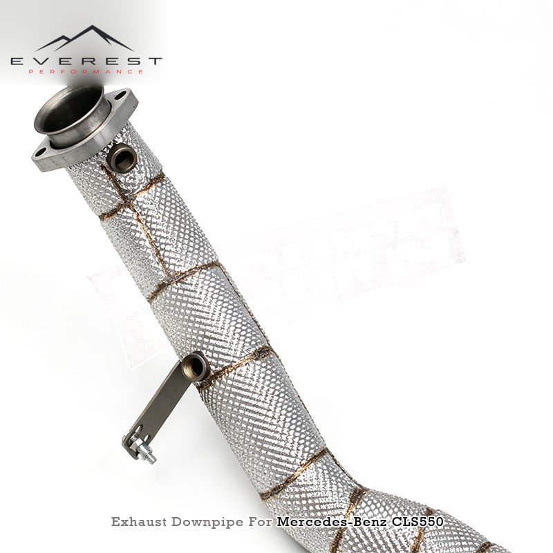 Stainless Steel Downpipe for Mercedes-Benz CLS550 4.7L 2012-2016 Free Flow Equal Length Header With Heat Shield