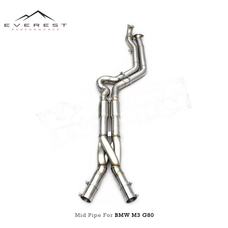 Stainless Steel Equal Length Mid Pipe for BMW M2/M3/M4 G80/G82/G87/G8X 3.0T 2021-2024 Exhaust With 3D Printed Z-tube