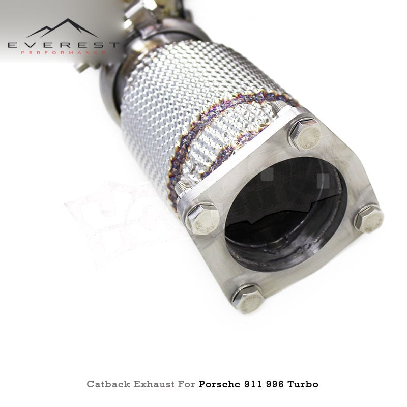 Titanium Exhaust Pipe System for Porsche 911 996 TURBO 3.6 1997-2005 Catback Downpipe With Heat Shield Muffler Escape