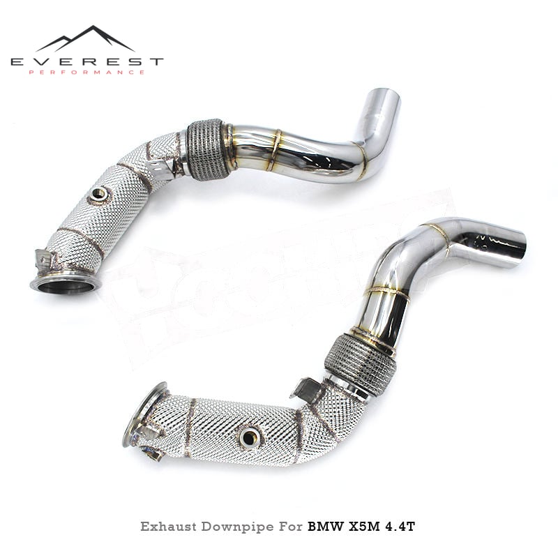 Stainless Steel Exhaust Downpipe for BMW X5M 4.4T 2013-2020 High Performance Exhaust Pipes Free Flow Pipe With Heat Shield