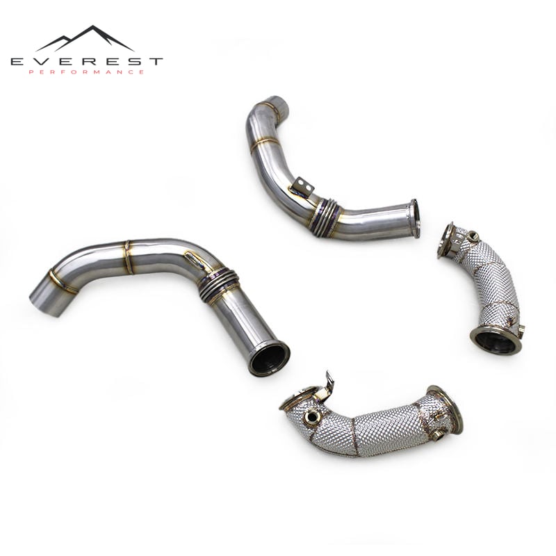 Stainless Steel Exhaust Header for BMW M5 F90 4.4T 2018-2022 Straight Through Downpipe High Horsepower System