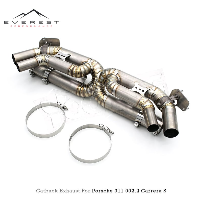 3D Scanned Fitment Axleback for Porsche 911 992/992.1/992.2 Turbo/Carrera 3.0 2019-2025 Titanium Supersport Rear Muffler Section