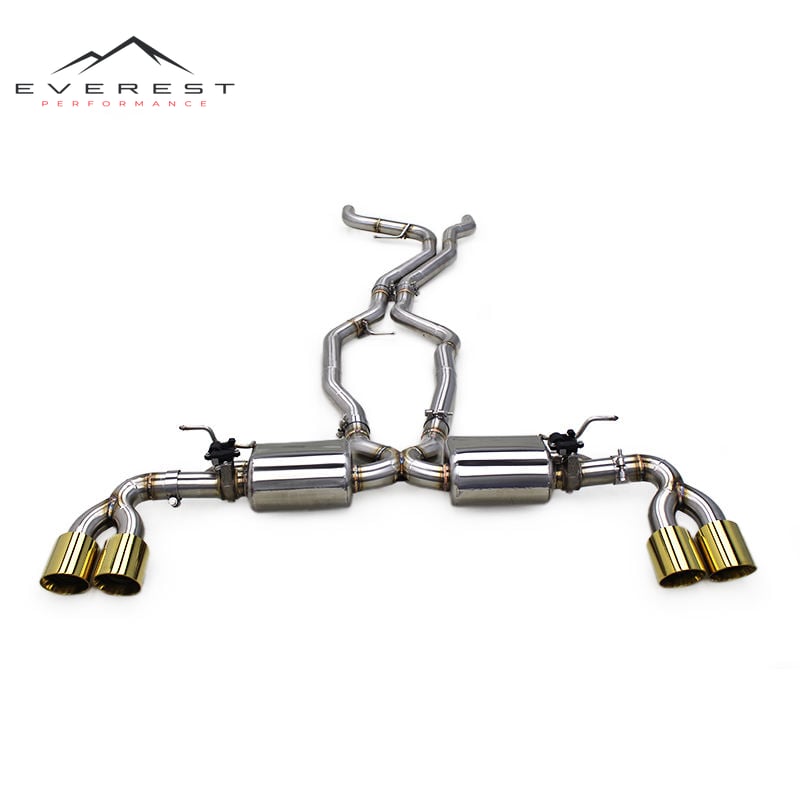 Catback Muffler for Porsche Cayenne S 958/958.1 3.0T 2011-2017 Valvetronic Exhaust System SUS304 Pipes Gold Tips