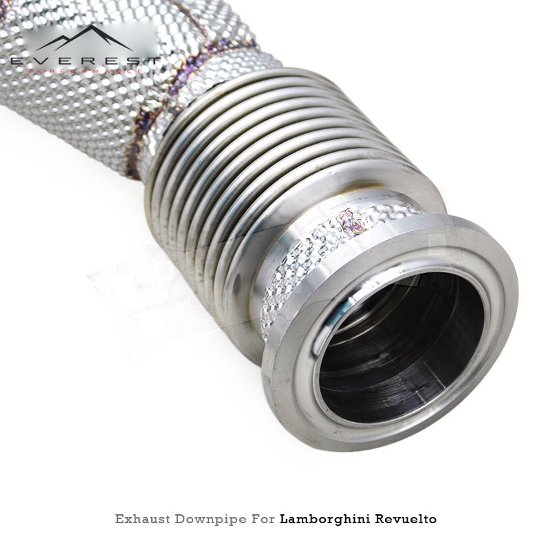 Heat Shield Downpipe for Lamborghini Revuelto V12 6.5L 2023-2025 Stainless Steel 100/200/300cell Catalyst Downpipe