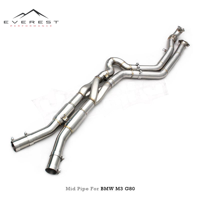 Racing Exhaust Midpipe With Z Pipe for BMW M3 M4 G80 G82 M2 G87 S58 Engine 3.0T 2017-2026 Stainless Steel Exhaust Pipes
