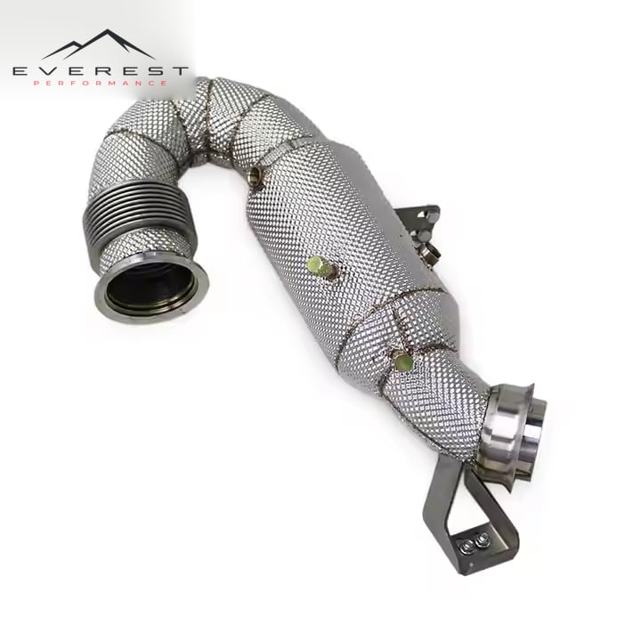Stainless Steel Header Catted Downpipe for Mercedes-Benz GT53/GLE53/E53 AMG 3.0T 2020-2024 Heat Shield Exhaust Pipes