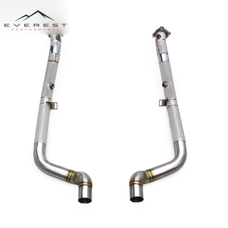 Straight Downpipe for Porsche Panamera 970.2 3.0T/4.8L/4.8T 2014-2016 Free Flow Heat Shield Header