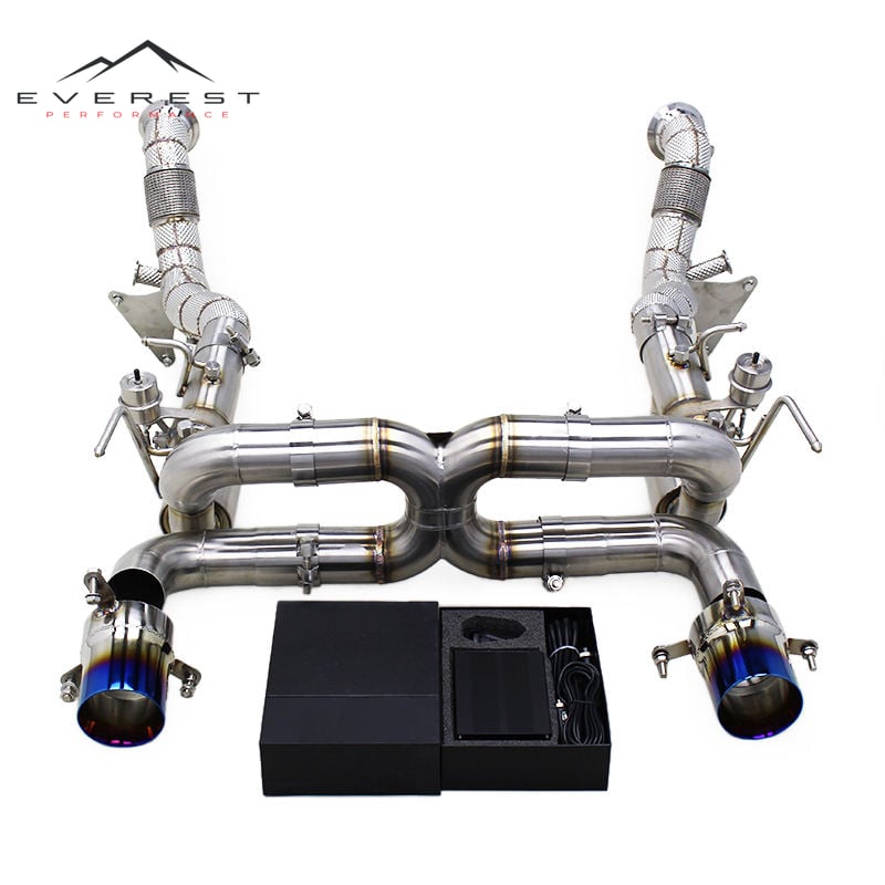 SS304 Exhaust Pipe System for Ferrari F8 Spider/Tributo V8 3.9T 2019+ Downpipe Axle Back Exhaust Valve Catback Exhaust