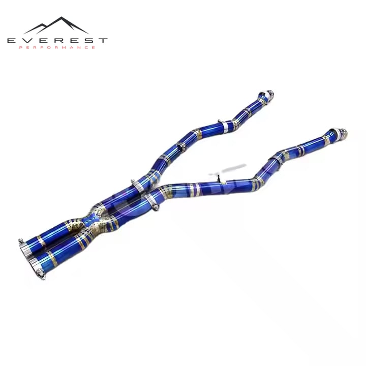 Equal Length X Mid Exhaust Pipes for Ferrari 812 V12 6.5L 2017-2020 Racing Car Titanium Lightweight System
