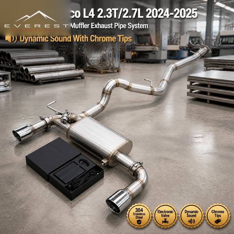 SS304 Catback Valved Muffler Exhaust Pipe System for Ford Bronco L4 2.3T/2.7L 2024-2025 Dynamic Sound With Control