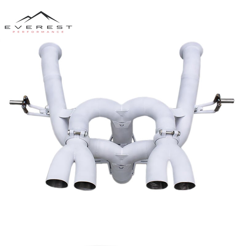 Free Flow Exhaust Pipes with White Ceramic Insulation for Lamborghini Revuelto 6.5L V12 2023-2025 Stainless Steel Catback