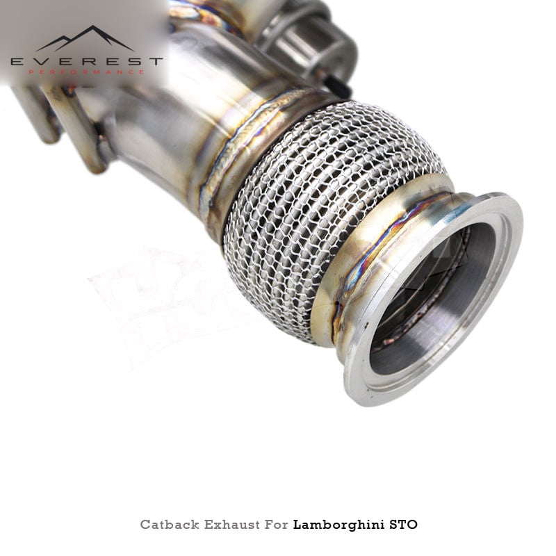 Racing Valved Muffler Catback Exhaust Pipes for Lamborghini Huracan STO/EVO/Technica 5.2 2019+ Stainless Steel 304 Axle Back