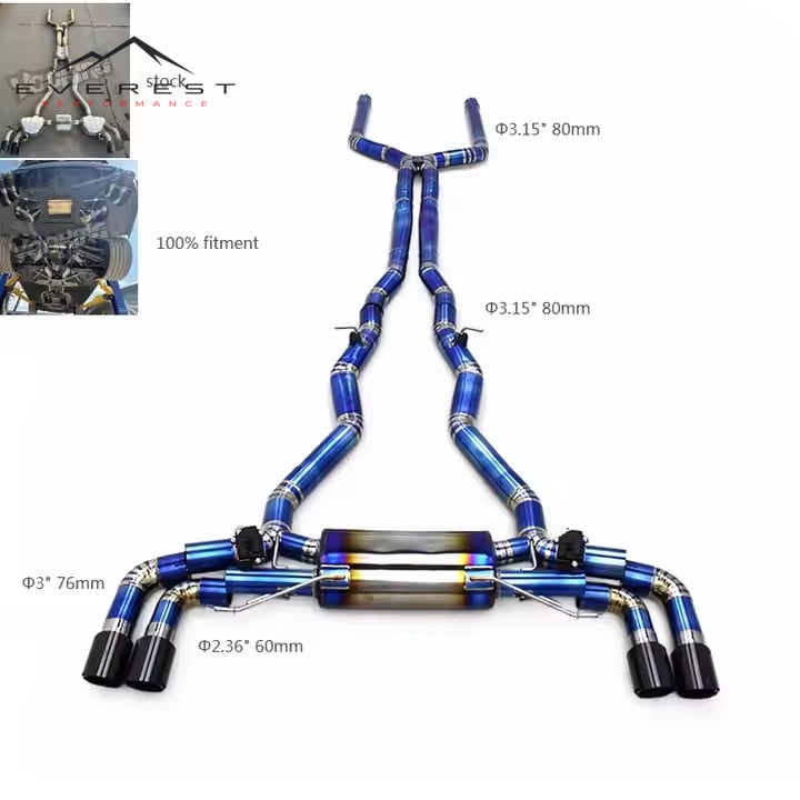 Various Styles Racing Car Exhaust System for BMW M5 F90 4.4T 2018-2023 Titanium Catback Exhaust Pipe Valve Muffler
