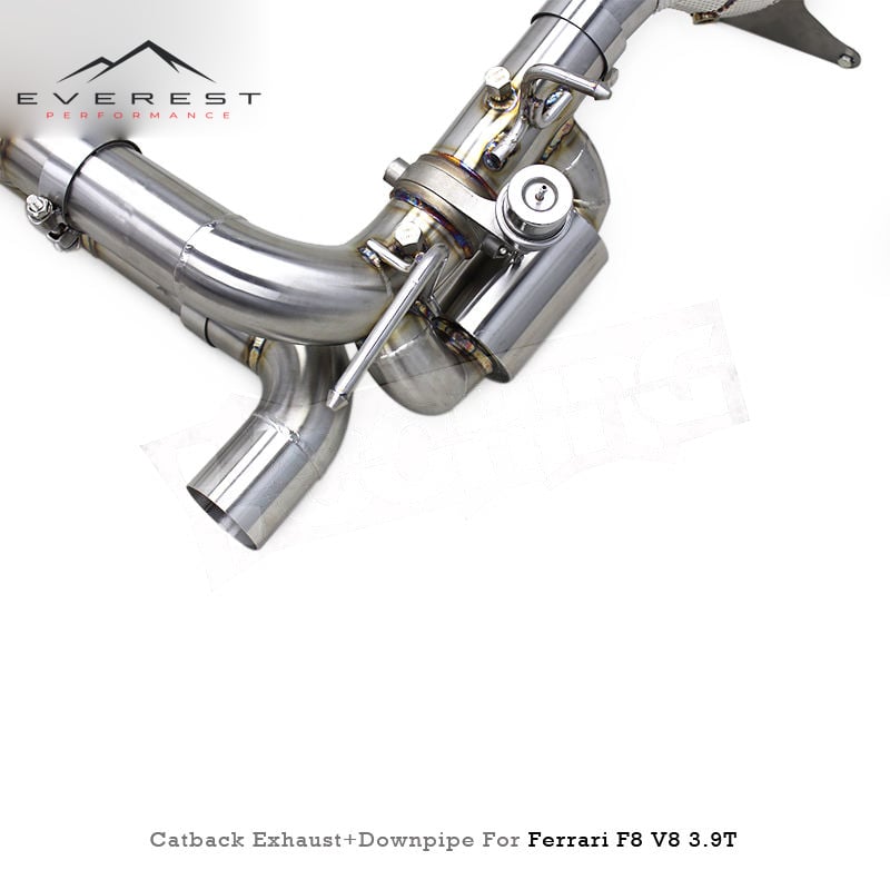 SS304 Exhaust Pipe System for Ferrari F8 Spider Tributo V8 3.9T 2019-2023 X Pipe Straight Downpipe Vacuum Valve Catback Exhaust