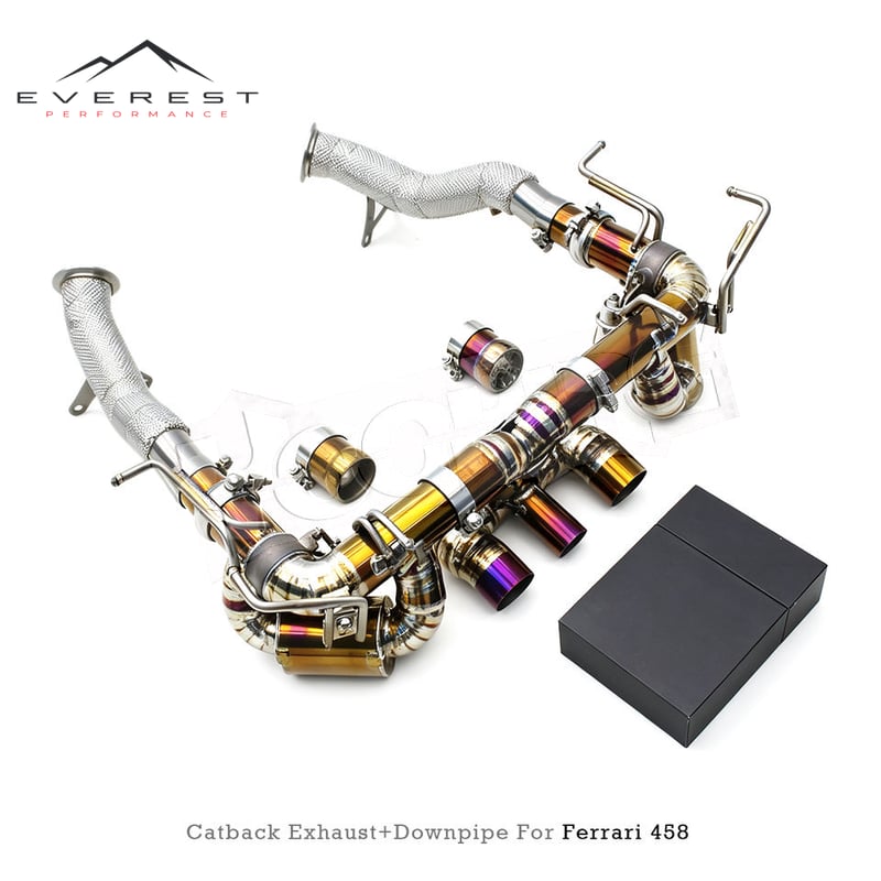 Tuning Exhaust System for Ferrari 458 4.5L 2011-2016 Titanium Exhaust Muffler with SS304 Downpipe Valvetronic Exhaust System