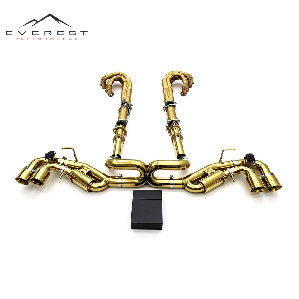 Catback Exhaust Downpipe Manifold for Chevrolet Corvette C8 2019-2025 Plating Gold Stainless Steel Exhaust Pipe Muffler