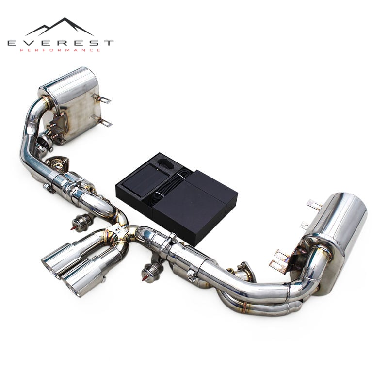 Custom Exhaust System with Valve Control for Porsche 911 997/997.1 Turbo 3.6L 2004-2012 SS304 Catted Downpipe Catback Muffler