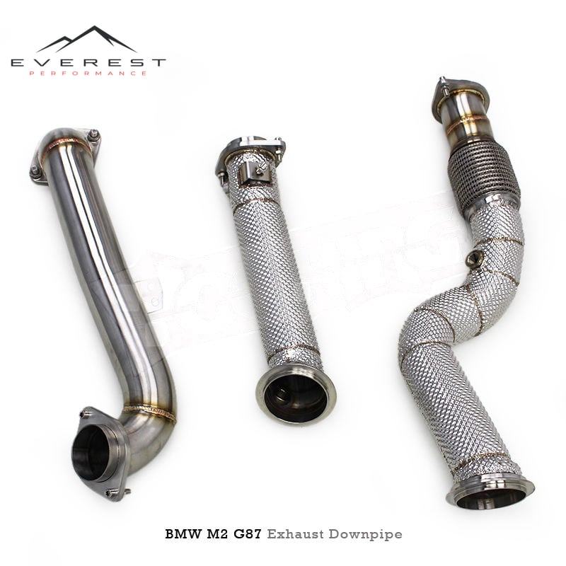 Stainless Steel Downpipe Exhaust Pipes System for BMW M2 G87 S58 3.0T 2023 With Heat Shield Free Flow Pipe