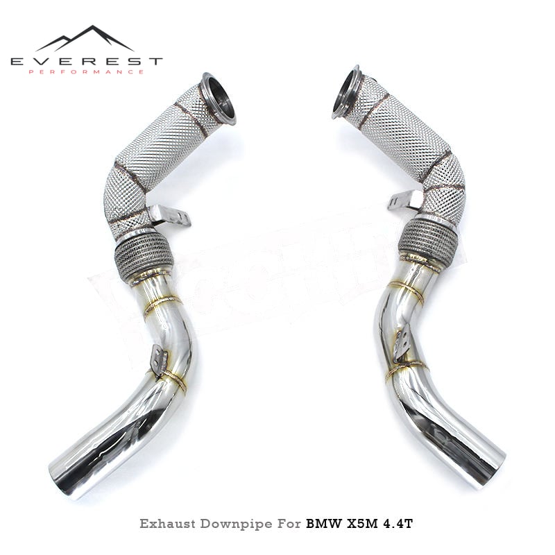 Racing Free Flow Exhaust Pipe Heat Shield Exhaust Downpipe for BMW X5M 4.4T 2013-2020 Stainless Steel Exhaust System