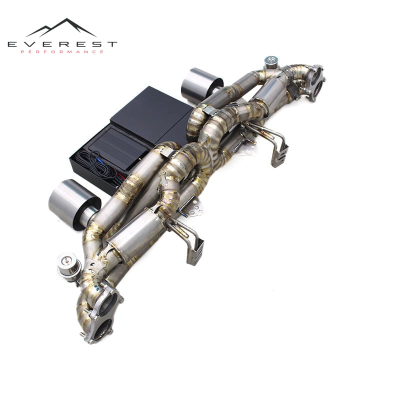 Titanium Exhaust Pipes for Porsche 718 Cayman GT4 4.0L 2020-2022 Motorsport Catback Muffler Vacuum Valve