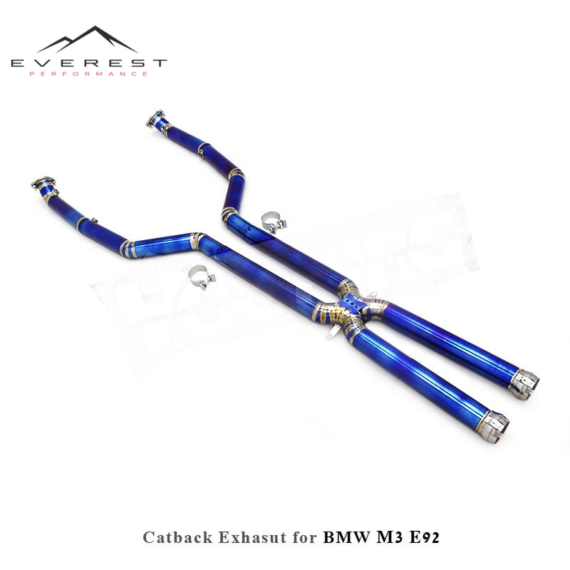 Custom Titanium Blue X Midpipe for BMW M3 E90/E92/E93 4.0L 2007-2013 Performance Car Muffler Without Resonator Exhaust System