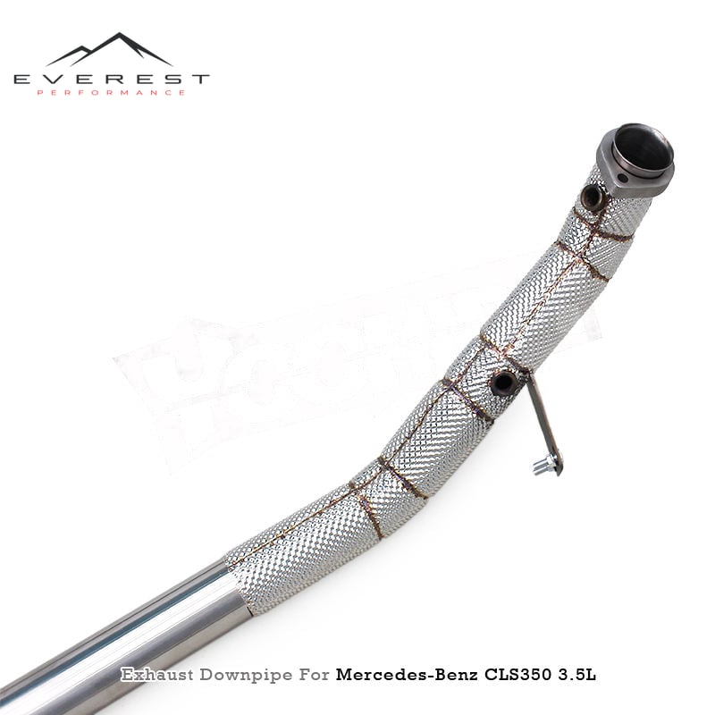 SS304 Straight Header Downpipe System for Mercedes-Benz CLS350 3.5L 2005-2015 Free Flow Exhaust Pipes with Heat Shield
