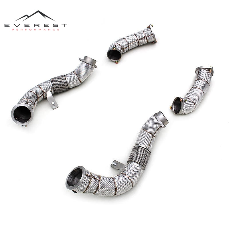 Custom Stainless Steel Free Flow Downpipe for BMW M5/M6 F90 LCI 4.4TT 2018-2024 Street Car Straight Pipes Exhaust System