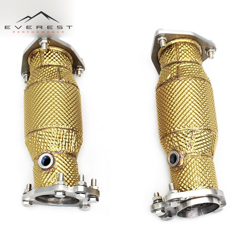 Auto Gold Shielding Exhaust Downpipe for Chevrolet Corvette C8 2019-2025 High Flow Catted Downpipe