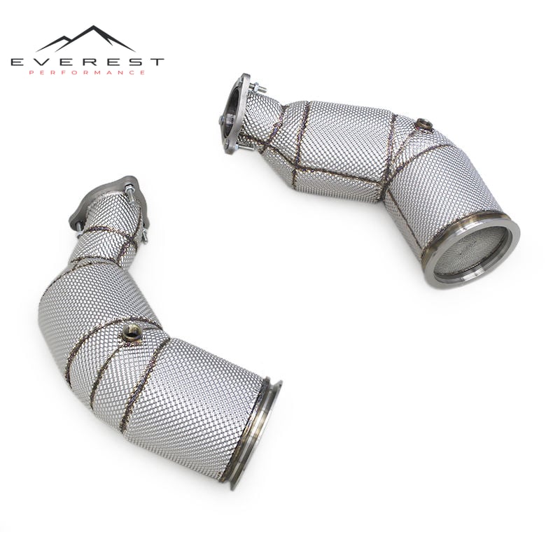 Custom Catted Header Downpipe for Audi RS4/RS5 B9/B9.5 2.9T 2017-2023 Sport Car Parts SS304 with Catalyst Exhaust System