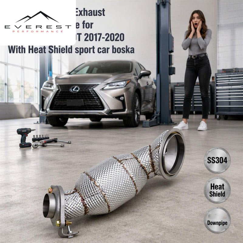 SS304 Straight Exhaust Free Flow Downpipe for Lexus RX300 2.0T 2017-2020 With Heat Shield Sport Car