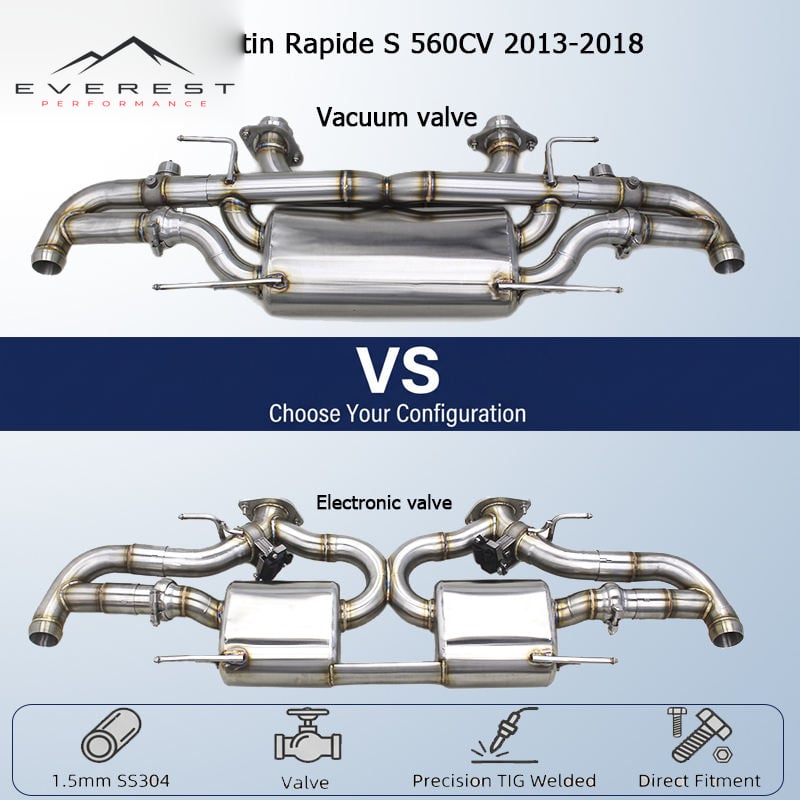 SS304 Exhaust Pipe System for Aston Martin Rapide S 560CV 2013-2018 Electronic /Vacuum Valve Muffler Catback Exhaust