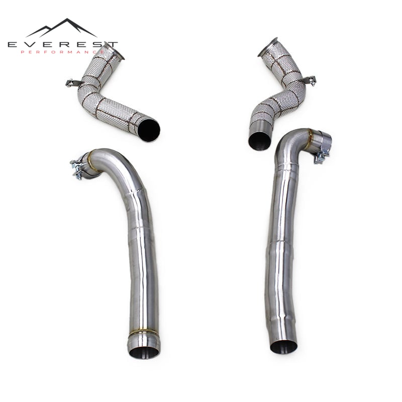 SS304 Exhaust Downpipe for Mercedes-Benz AMG GT GTS GTR GTC C190 4.0T 2014-2020 High Quality Free Flow Downpipes