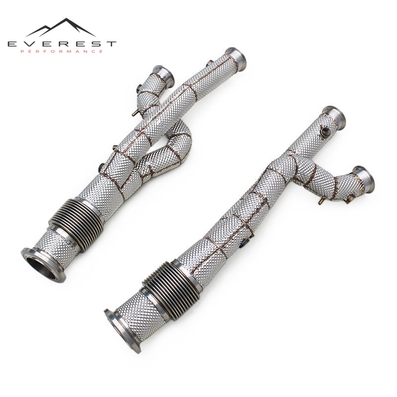 Engine Turbo Downpipe for Lamborghini Aventador SVJ 2019+ Straight Exhaust Pipe Free Flow SUS304 Exhaust