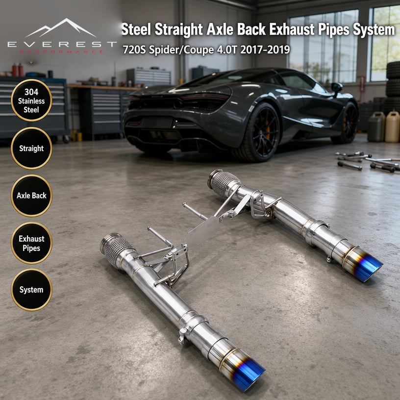 Stainless Steel Straight Axle Back Exhaust Pipes System for Mclaren 720S Spider/Coupe 4.0T 2017-2019 Performance