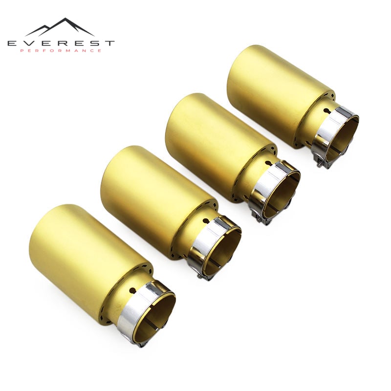 Universal Exhaust Tips for Various Models Stainless Steel Golden Matte Surface Performance Part
