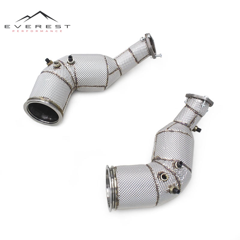 Custom Exhaust Stock Header Downpipe for Audi RS6 C8 4.0T 2021-2023 Tuning SS304 Pipe Muffler Exhaust System With OPF/DPF