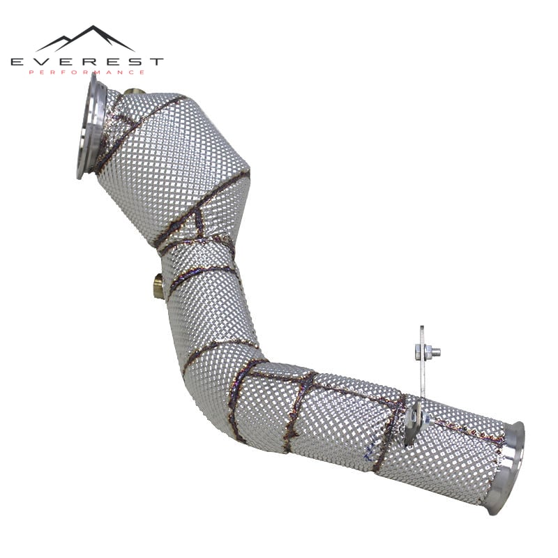 Racing SS304L Exhaust Downpipes for Mercedes Benz C200 C250 C300 W205 2015-2021 High Flow Catted Downpipes With Heat Shield
