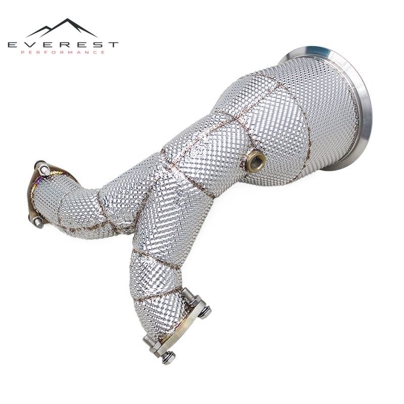 Racing Free Flow Catback Exhaust Downpipe for AUDI S4/S5 B9 3.0T 2019-2023 With Heat Shield SS304 1.5mm Exhaust Pipes
