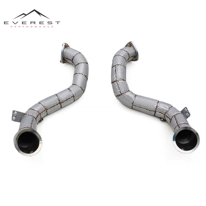 SS304 Exhaust Downpipe s for Aston Martin Vantage V8 4.0T 2018+ Free Flow Pipes With Heat Shield