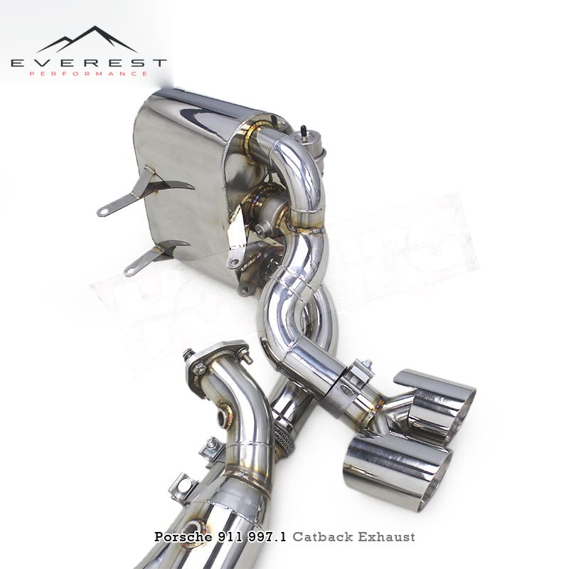 SS304L Exhaust Pipe System for Porsche 911 997.1/997.2 Carrera 2004-2012 Racing Car Vacuum Valve Catback Muffler
