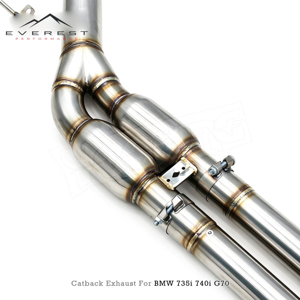 SS304 Performance Electronic Valve Muffler Catback Exhaust Pipe System for BMW 735i/740i G70/G73 2.0T/3.0T 2022-2026