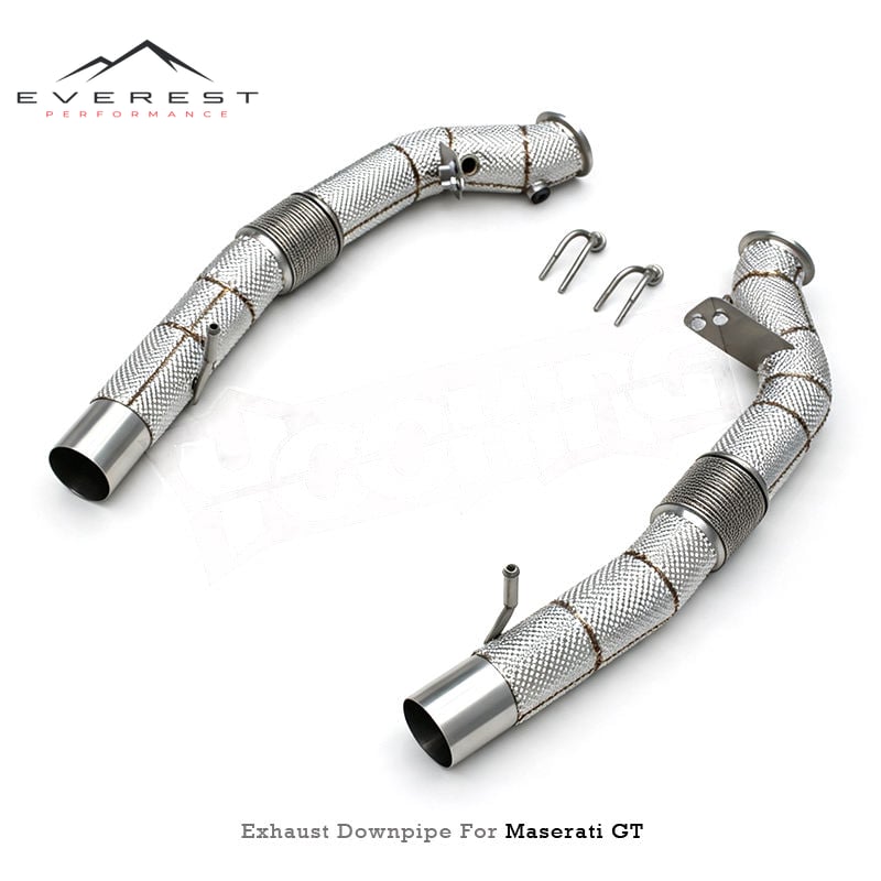 Direct-fit Straight Downpipe for Maserati Gran Turismo/GT 3.0T 2025 Free Flow Test Pipe Stainless Steel Heat Shield Exhaust Pipe