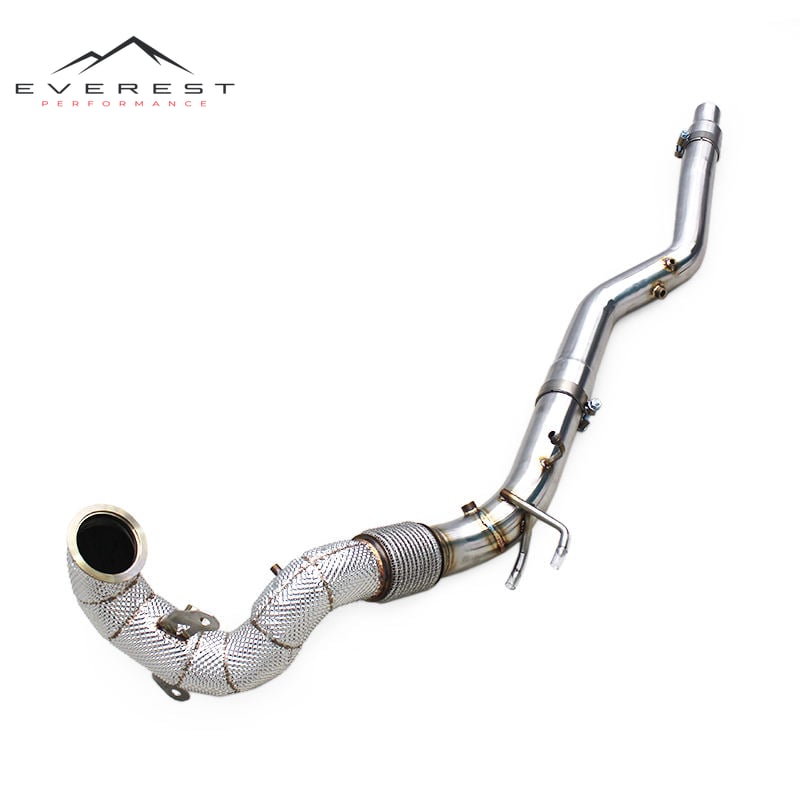 Free Flow 304 Stainless Steel 1.5mm Thick Heat Shield Exhaust Downpipe for Audi Q3 2.0T 2019-2021 with OPF